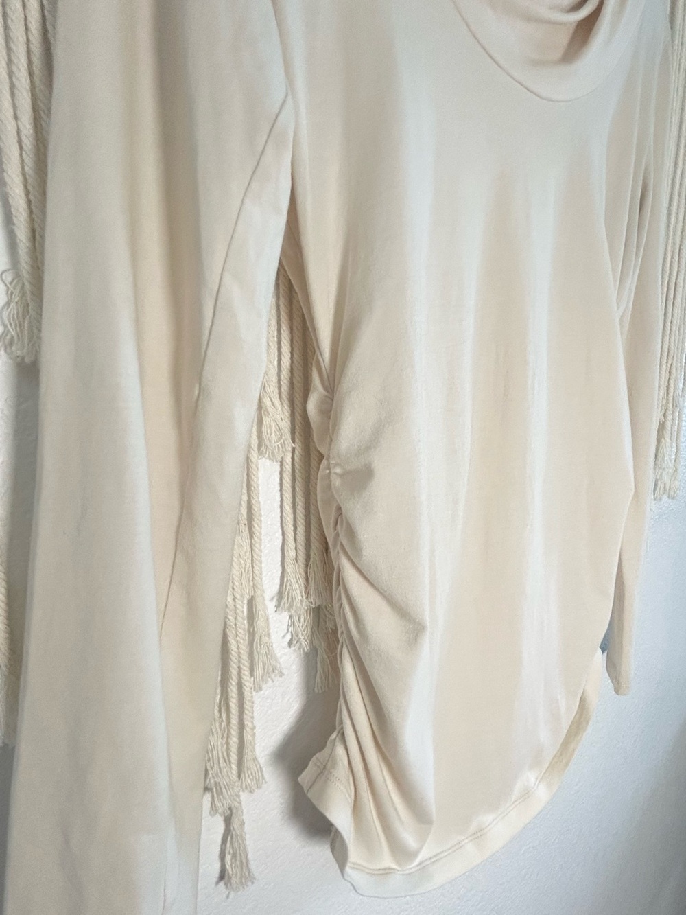 CAbi Elegant Twisted Neck Long Sleeve Top in Cream - Picture 7 of 11